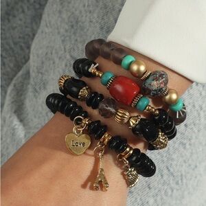 Beaded Bohemian Stretch Bracelets (4pc)